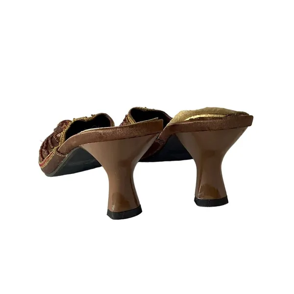 Beauty Max Jeweled Mules Brown Size 8.5 - Image 5