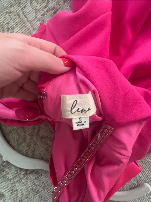 Lena Hot Pink Mini Dress with Bow Detail - Image 5