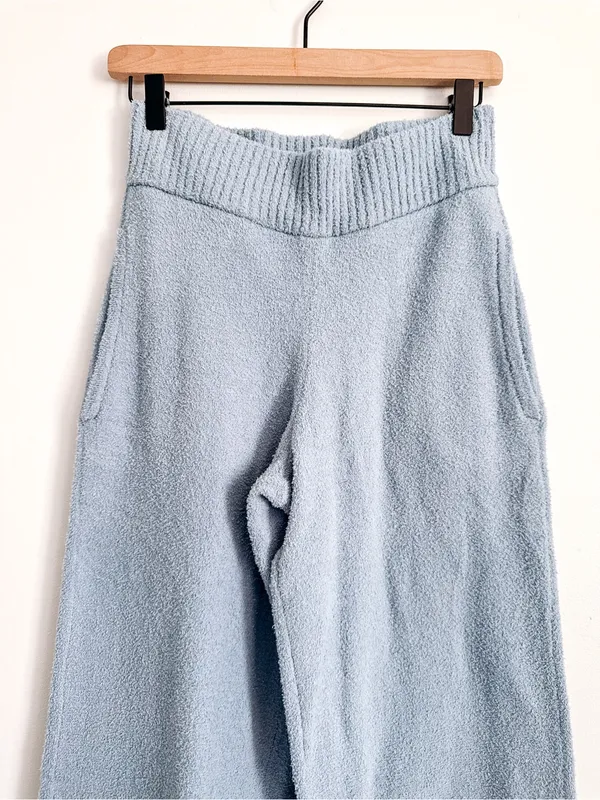 Eberjey High Rise Blue Bouclé Wide Leg Pants Size S NWT - Image 4