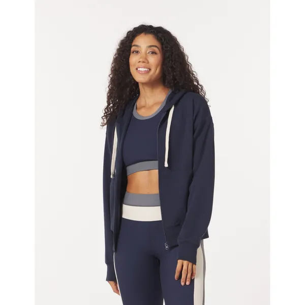 Glyder Vintage Oversized‎ Zip Up Hoodie Navy Blue Women Small NWT $88 PDP-6865 - Image 2
