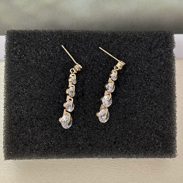 Sparkling CZ Dangle Drop Earrings for Women - Image 3