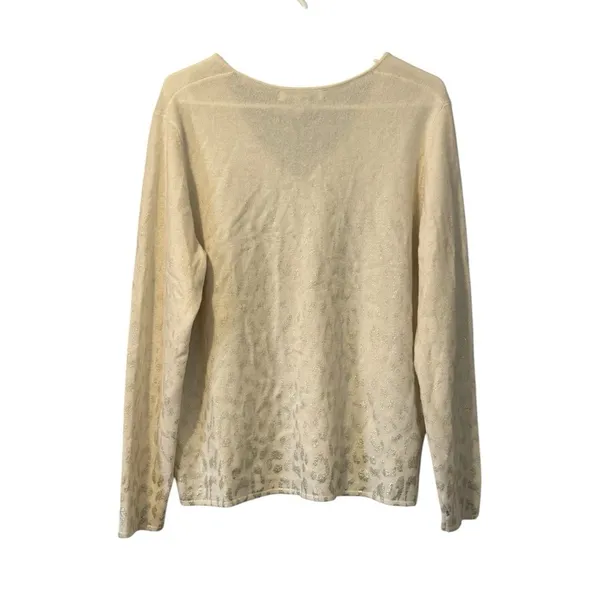 Tommy Bahama Women Size XL Sweater Gold Sparkle Cashmere/Wool Blend‎ Designer - Image 2