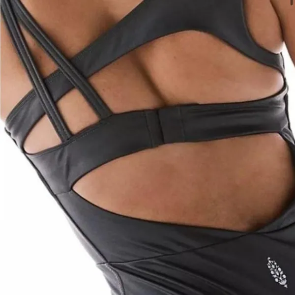 FP Movement by Free People Gray Cutout Active Jumpsuit - Image 3
