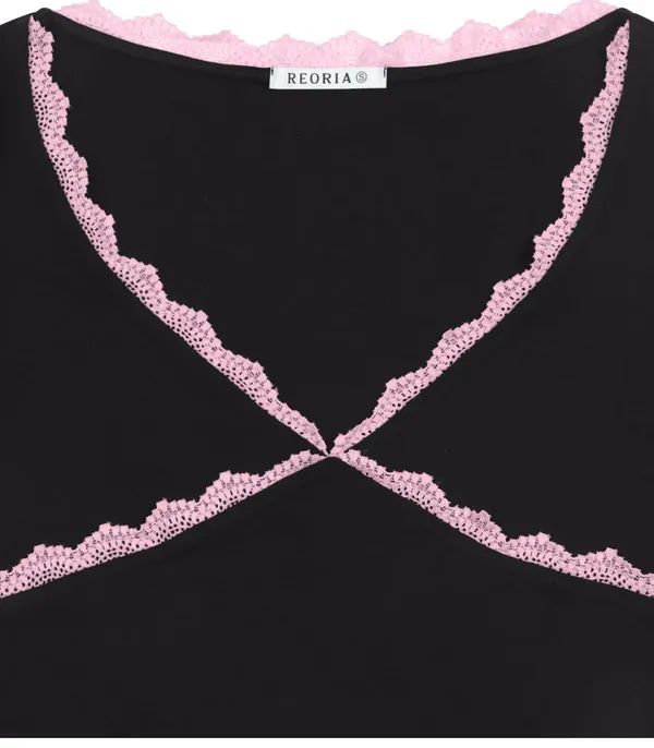 REORIA Lace Trim Long Sleeve Top - Image 6