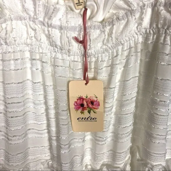 Anthropologie‎ Entro white dress women's small - Image 6