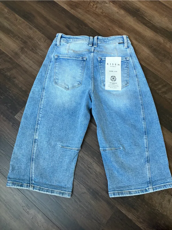 NWT Risen Jeans Light Blue Women's Cropped Wide-Leg shorts - Image 3