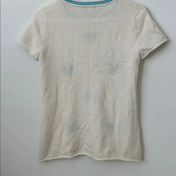 J.Crew 100% Cashmere Embroidered Tennis Top Size: S - Image 8