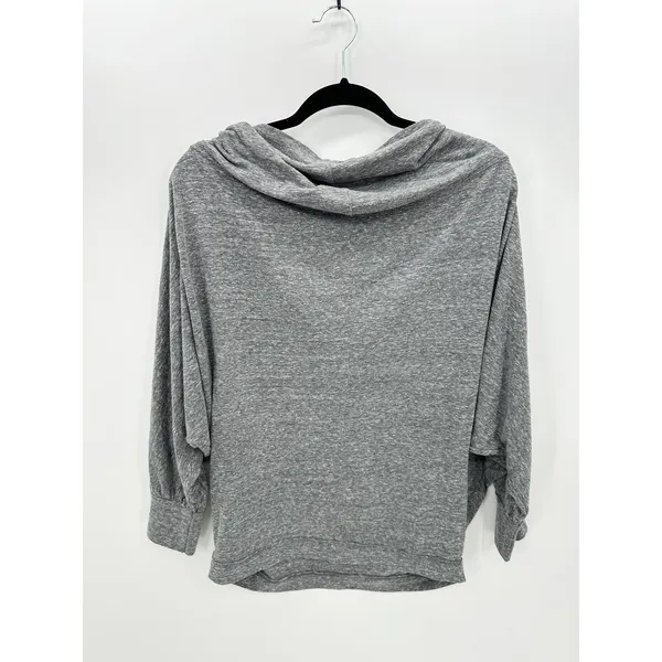 Free People‎ Charcoal Gray Sequoia Top Off Shoulder Loose Fit Shirt Women Small - Image 3