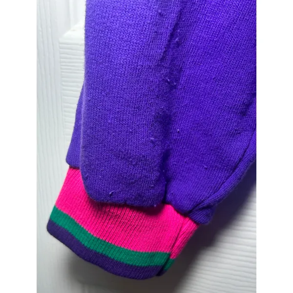 Megatrends Vintage 90s Purple Crewneck Sweatshirt with Pocket‎ Large - Image 4