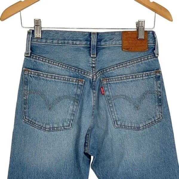 Levi's 501‎ Womens High Rise Button Fly Distressed Skinny Denim Jeans Blue Sz 24 - Image 7