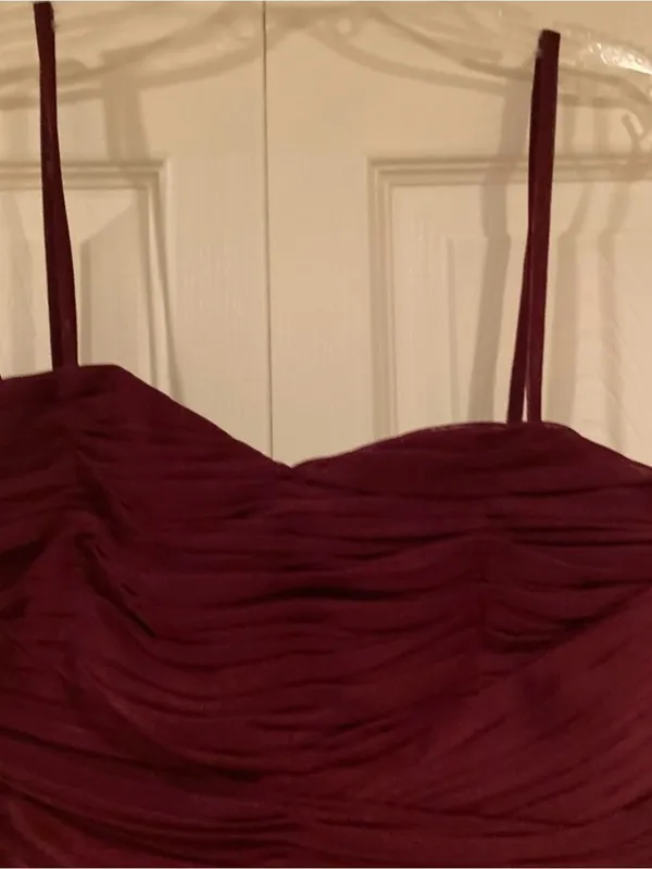 NWT MARINA Sz 6 Wine Chiffon formal/bridesmaid Dress - Image 5