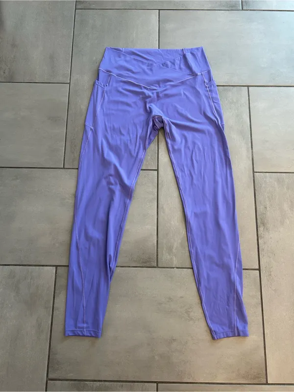 Halara SoftlyZero™ Crossover Pocket Plain Leggings | Purple - Image 2