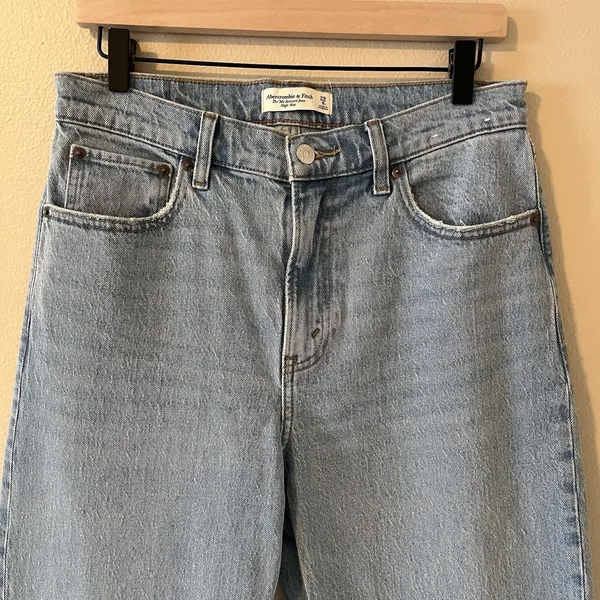abercrombie fitch jeans 8 Long‎ 90s Relaxed High Rise 29 Light Blue Classic - Image 2