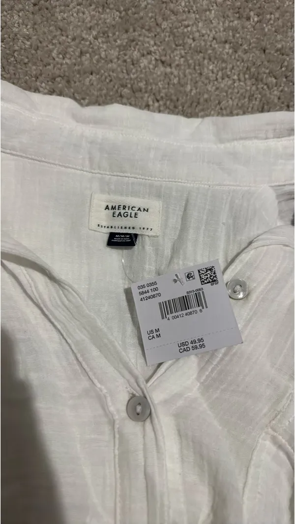 American Eagle Gauzy Coverup Shirt - Image 2