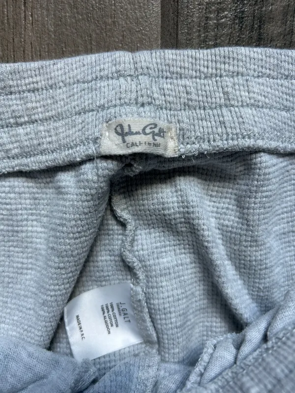 Brandy Melville Light Gray Joggers with Black Side Stripes - Image 2