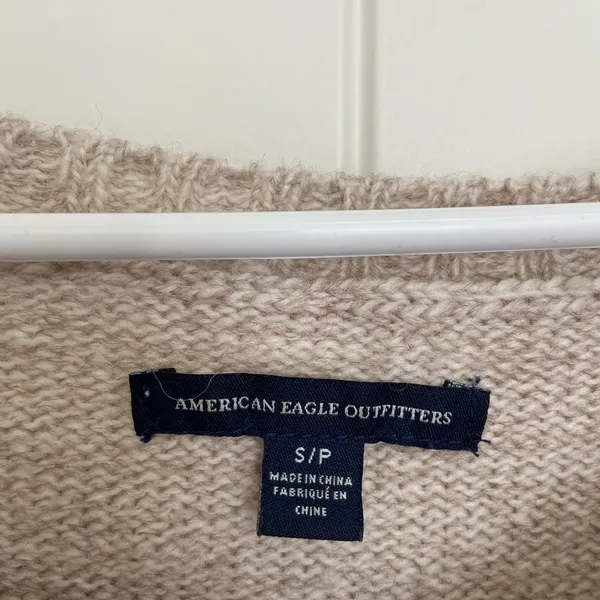 NWOT | American Eagle‎ women’s geometric neutral wool warm knit sweater small - Image 5