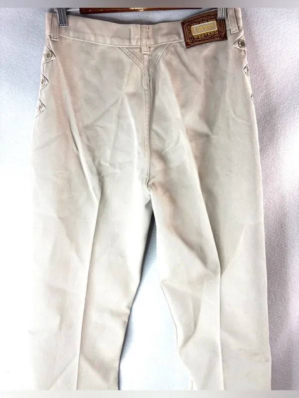 Lawman Western 29 11/12 High-Rise Women's Jeans in Light Beige - Image 4