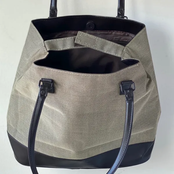 Brown Tweed Style Canvas Tote - Image 5