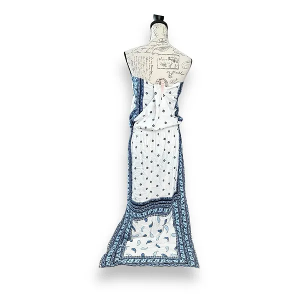 Tommy Bahama Strapless Blouson Paisley Handkerchief Maxi Dress Small - Image 2