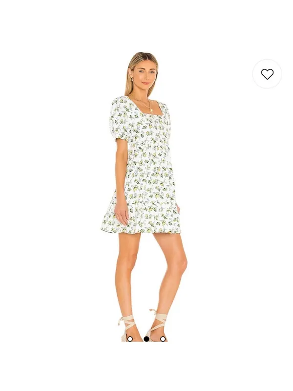 Faithfull the Brand Women's Eldora Printed Mini Dress White Yellow Size small - Image 2