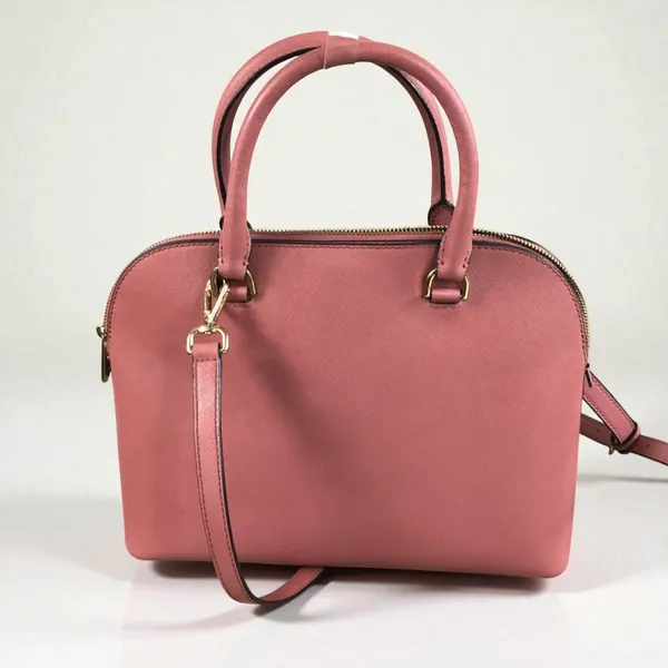 MICHAEL KORS Cindy Dome Satchel Saffiano Leather Bag Pink Classic Elegant Chic - Image 3