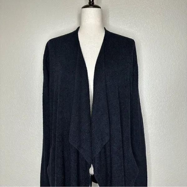 Barefoot Dreams Cozychic Lite Black Open Front Cardigan, Size S/M - Image 4