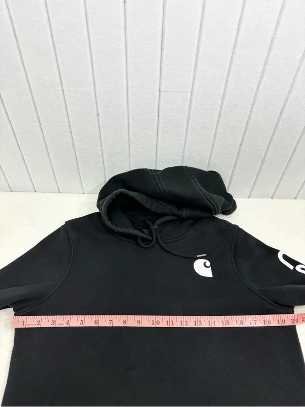 Carhartt Black Logo Pullover Hoodie Size S - Image 5