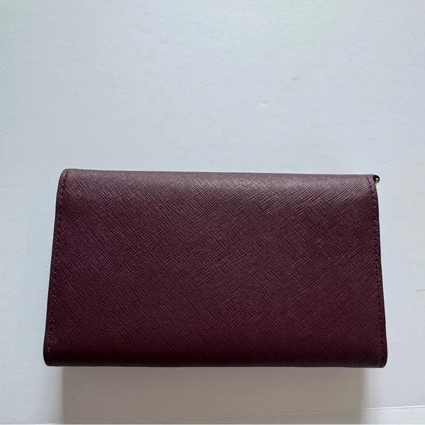 Kate Spade Laurel Way Saffiano Leather Clutch Phone Wallet Plum - Image 2