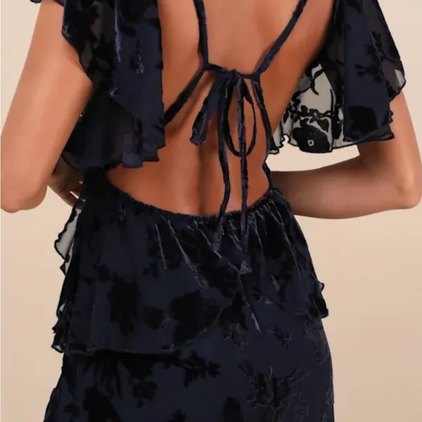 Lulu's Midnight Navy Maxi Dress - Image 4