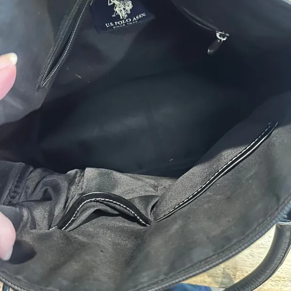 Y2K Ralph Lauren U.S. Polo Assn Logo Shoulder Bag Black Monogram - Image 7
