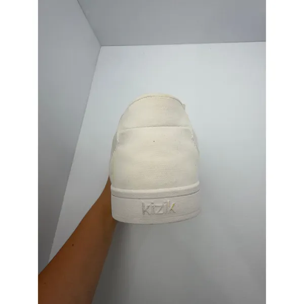 Kizik Irvine Hands Free Canvas Sneaker Ivory White Men 9.5 Women 11 SINGLE SHOE - Image 4