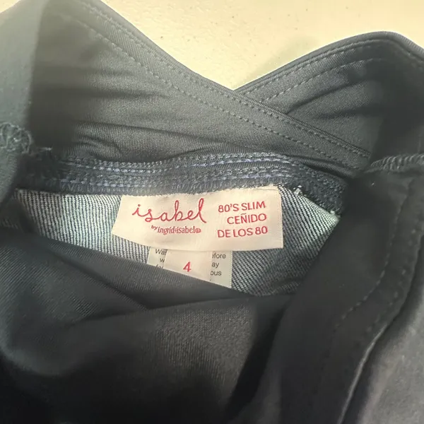 Isabel Maternity Ingrid & Isabel 80s Slim Jeans Crossover Panel Dark Wash 4‎ 28 - Image 3