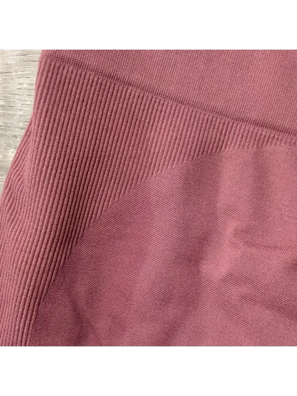 Set Active Mauve Seamless Ribbed Leggings Size Medium - Image 2