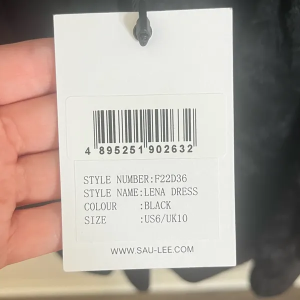 NWT Sau Lee Lena Dress Mini Black Size 6 - Image 5