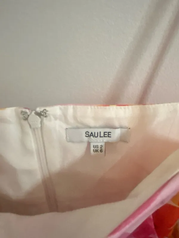 Revolve Sau Lee Mini Dress Pink and Orange Flowers 2 - Image 3