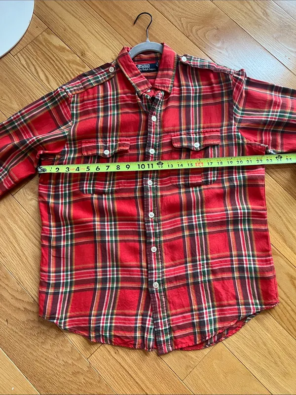 Polo by Ralph Lauren linen silk blend red Plaid Button-Down Shirt - Image 5