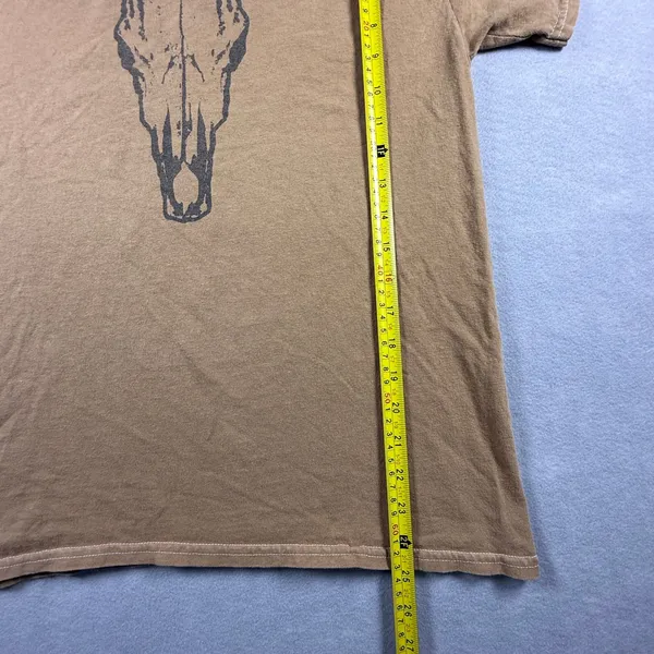 Full Tilt Womens Brown Steer Skull Graphic Tee Short Sleeve Cotton T-Shirt Small - Image 5