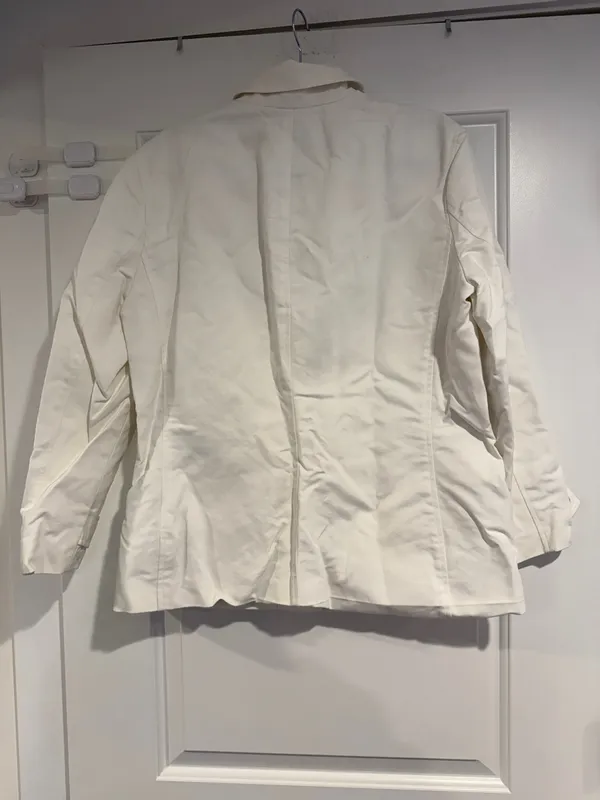 Lauren Ralph Lauren White & Gold 100% Cotton Utility Zip Jacket Women's Size L - Image 4