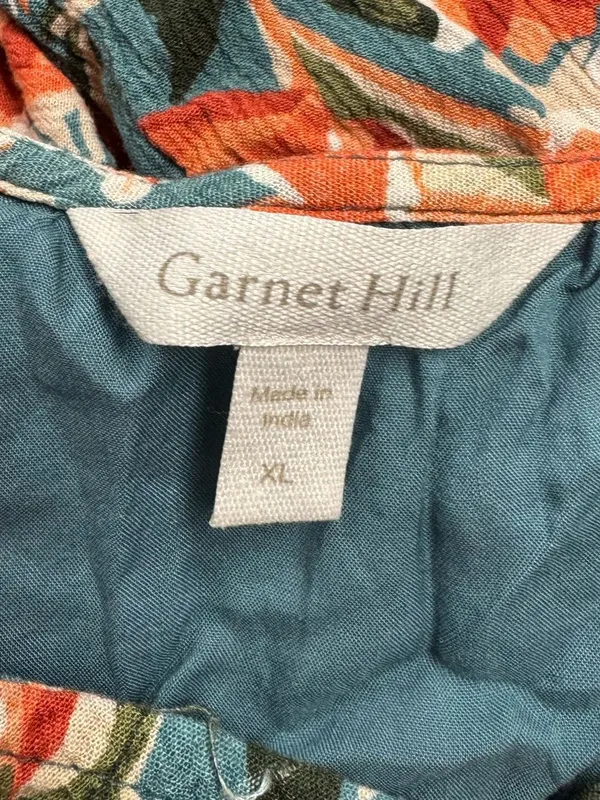 Garnet Hill Trapeze Floral Orange Blue Dress Women’s XL - Image 2
