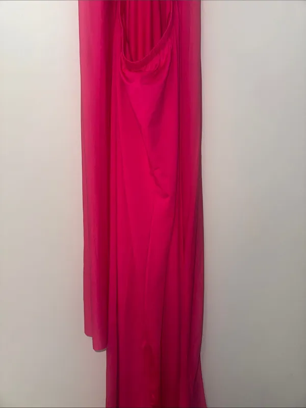 Halter Convertible Multi Way Spaghetti Strap Wedding Cocktail Maxi Gown Pink Size XL - Image 8