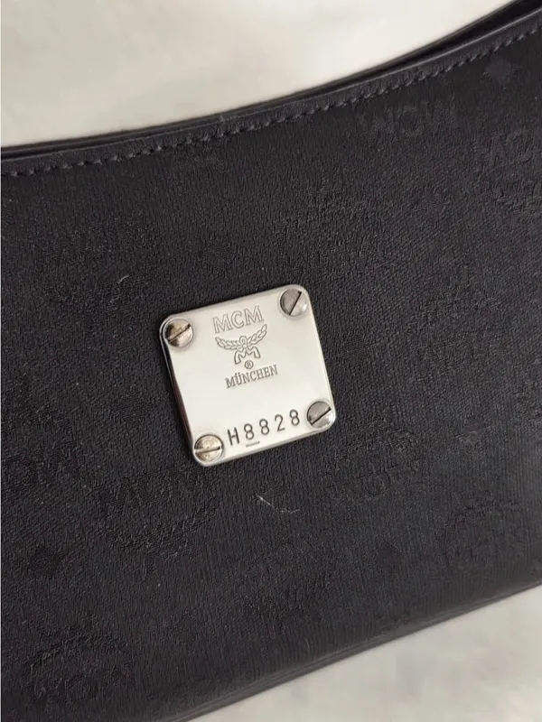 MCM Vintage Black Visetos Hobo Shoulder - Image 3