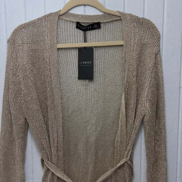 LIONESS‎ Take Me To Rio Mini Wrap Sheer Dress GOLD Size XXS NEW - Image 5