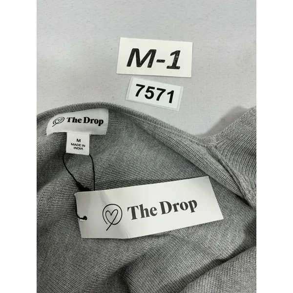 Womans NWT The Drop Long Sleeve Off The Shoulder Cropped Sweater XL Gray - Image 3