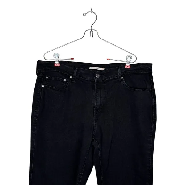 Levi's 505 Women's Jeans Straight Leg Cropped‎ Boyfriend Mom Denim Black Sz. 32 - Image 4