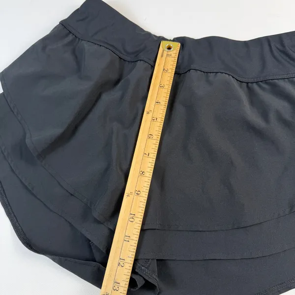 Apana Black Ruffle Active Athletic Shorts Built-In Panty Gym Workout Size M - Image 9
