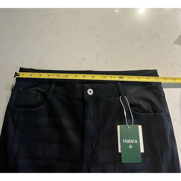 Halara Flex Denim Black Mid Low Rise Zipper Pockets Skinny Jeans Large Tall - Image 6