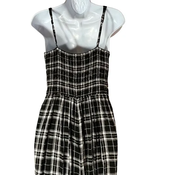 Hollister Black and White Plaid Jumpsuit Size Medium‎ - Image 7