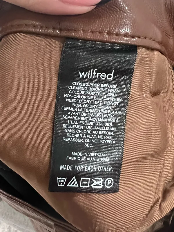 Aritzia Wilfred Melina Brown Vegan Leather Pants Sz 0 Y2K Straight Leg - Image 6