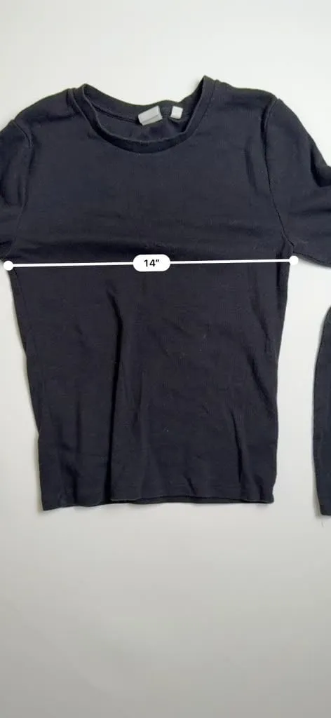 Aritzia Homestretch Basic Cotton Long Sleeve Crewneck Top Black Size M - Image 3