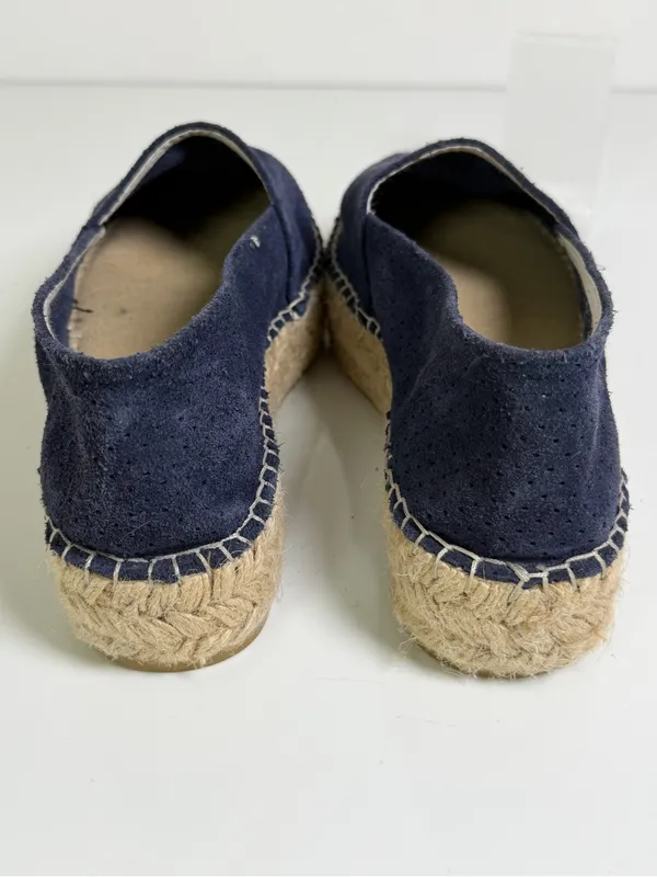 Espadrij L’Originale Women’s Navy Suede Platform Espadrille Loafer US 7.5-8 NWOT - Image 2